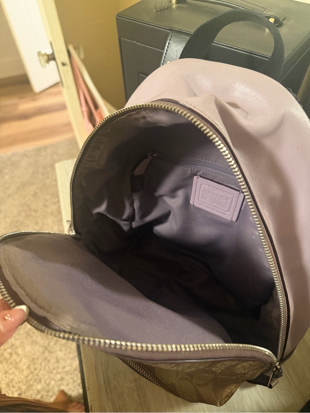 Coach Mini Backpack in Brown and Dusty Pink Trim - Picture 5 of 5